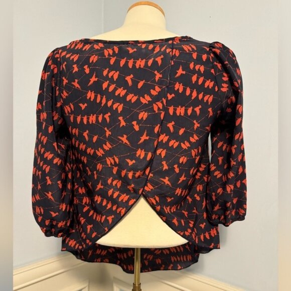 Seduction - birds on a wire swing blouse - Picture 3 of 8